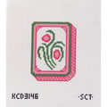 Pink Floral Mahjong Tile