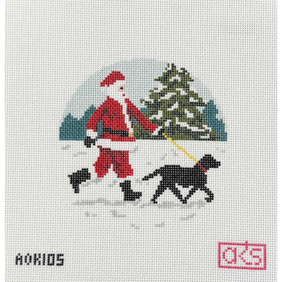 Santa Dog Walker - Black Lab