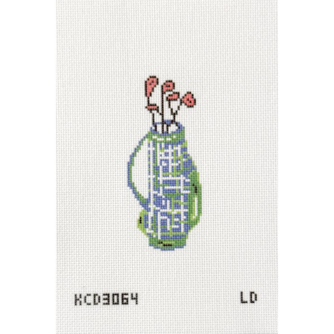 Blue Plaid Golf Club Ornament