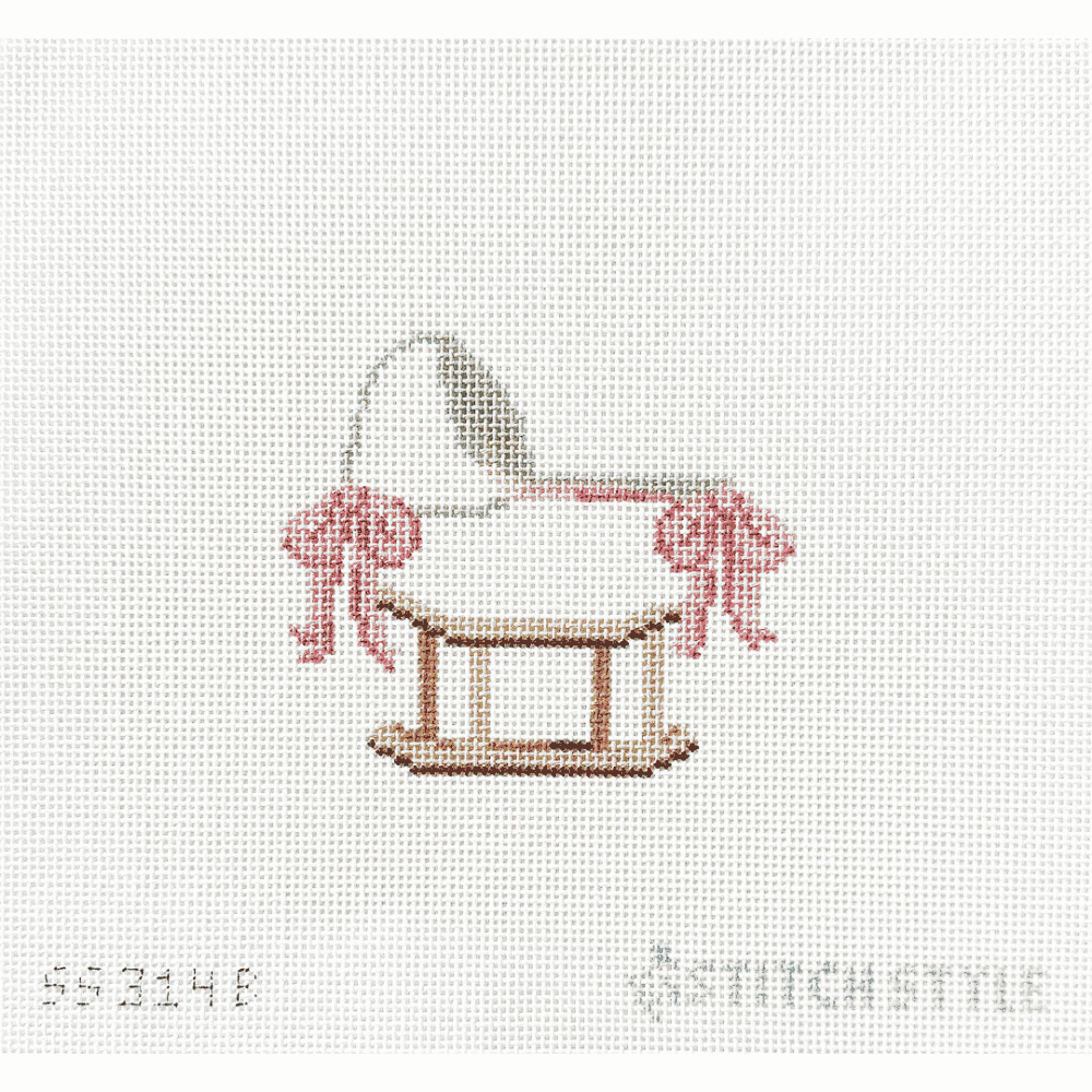 needlepoint bassinet pink