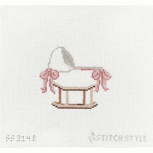 needlepoint bassinet pink