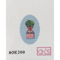 4th of July Topiary Ornament Oval