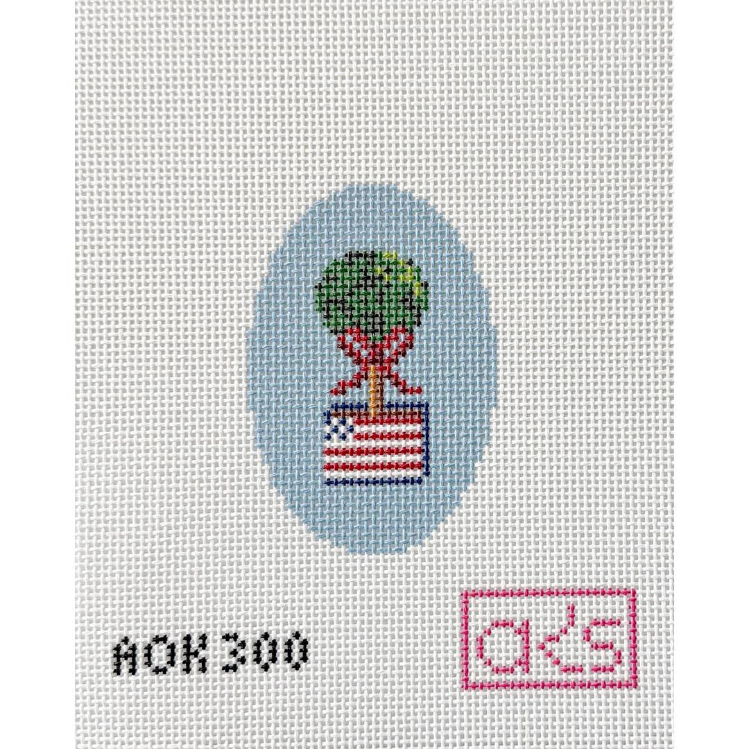 4th of July Topiary Ornament Oval