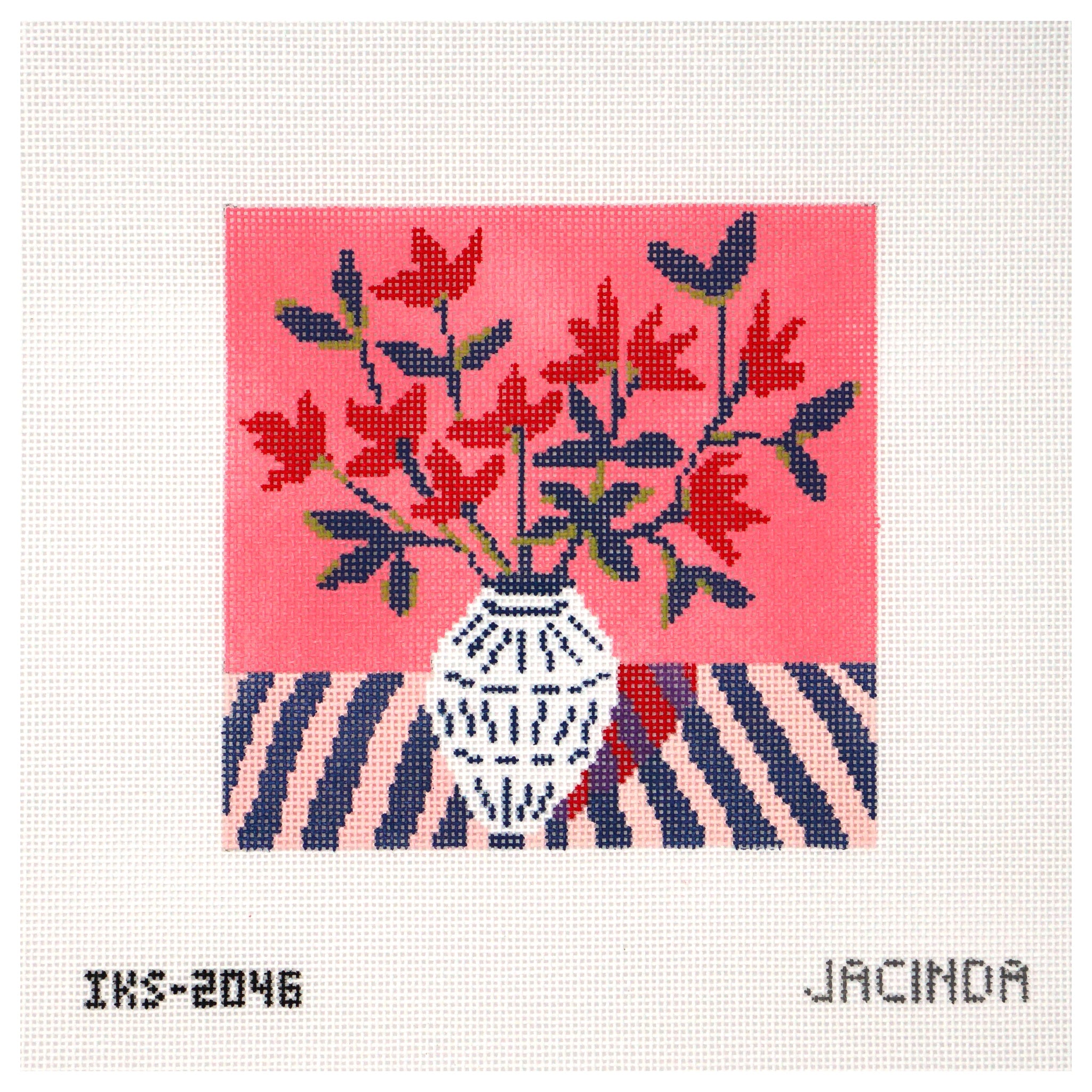 Red Flower Blue Vase