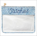 Large Printed Stitches Clear Zip Pouch - Paisley