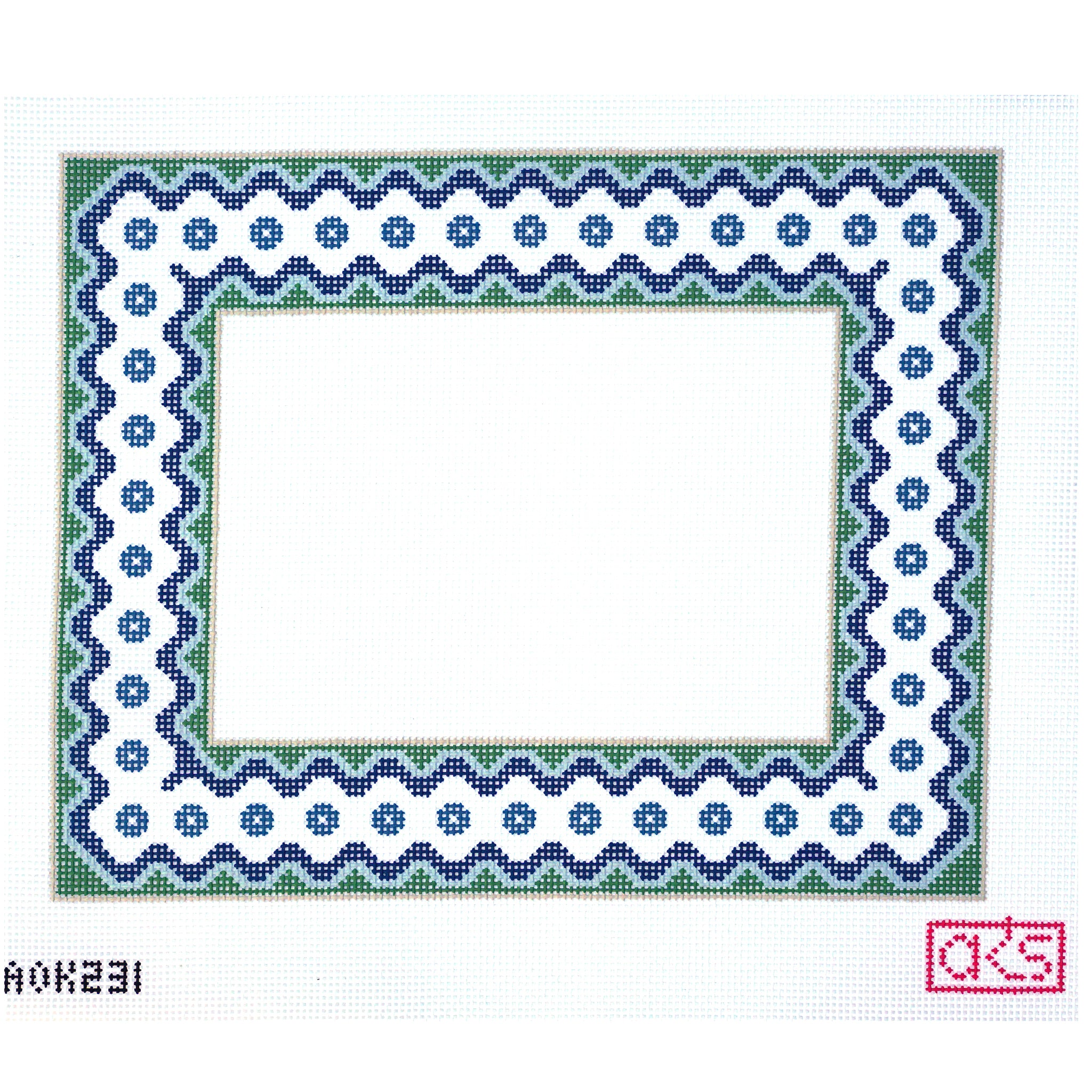 Ric Rac Picture Frame - Blue and Green 5x7"