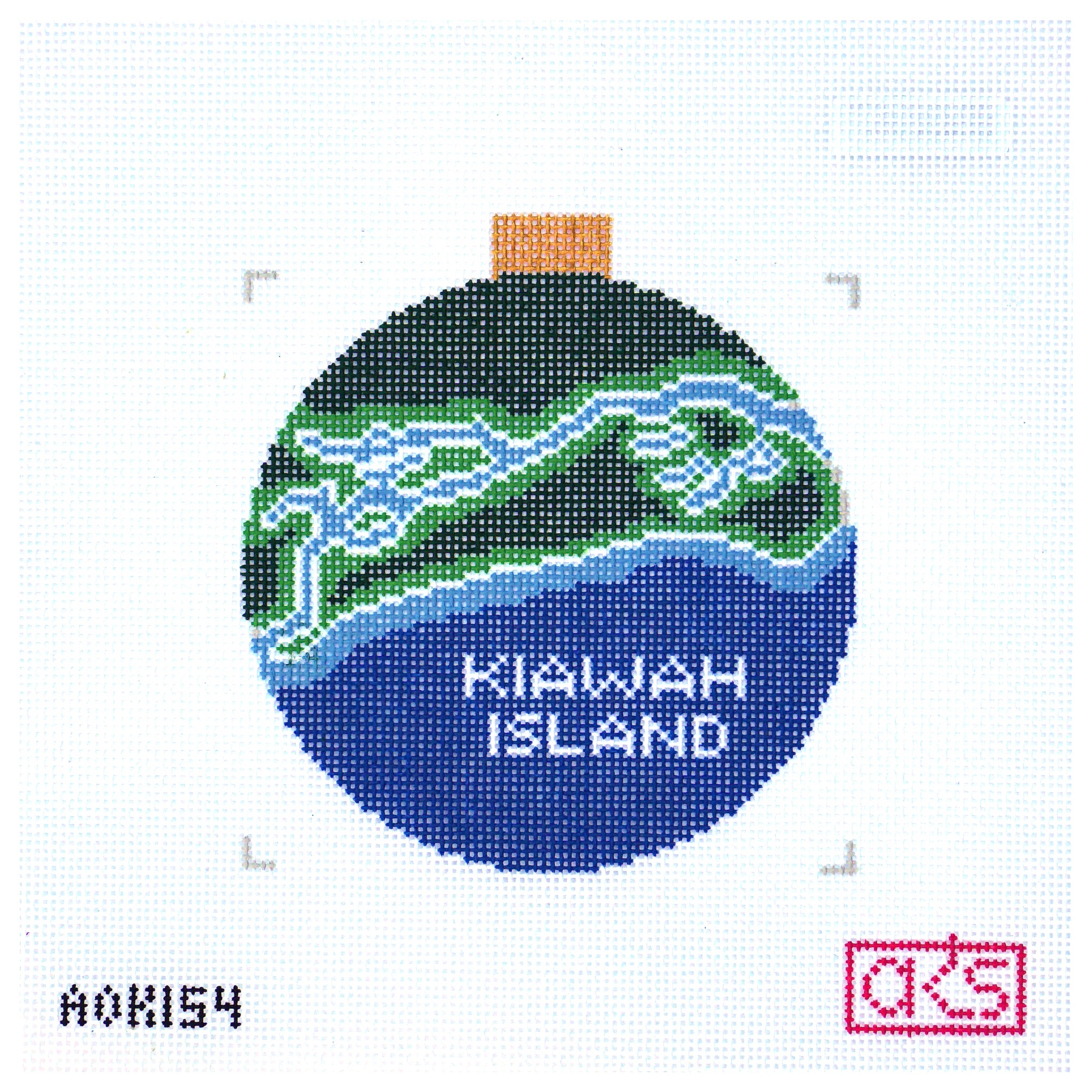 Kiawah Island Map Ornament