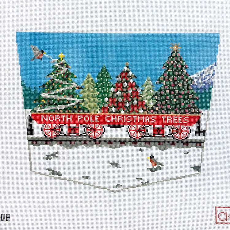 North Pole Christmas Tree Stocking Cuff