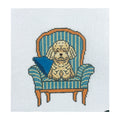 Dog in Stripe Chair