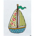 Floral and Stripe Sailboat