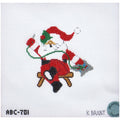 Needlepointing Santa