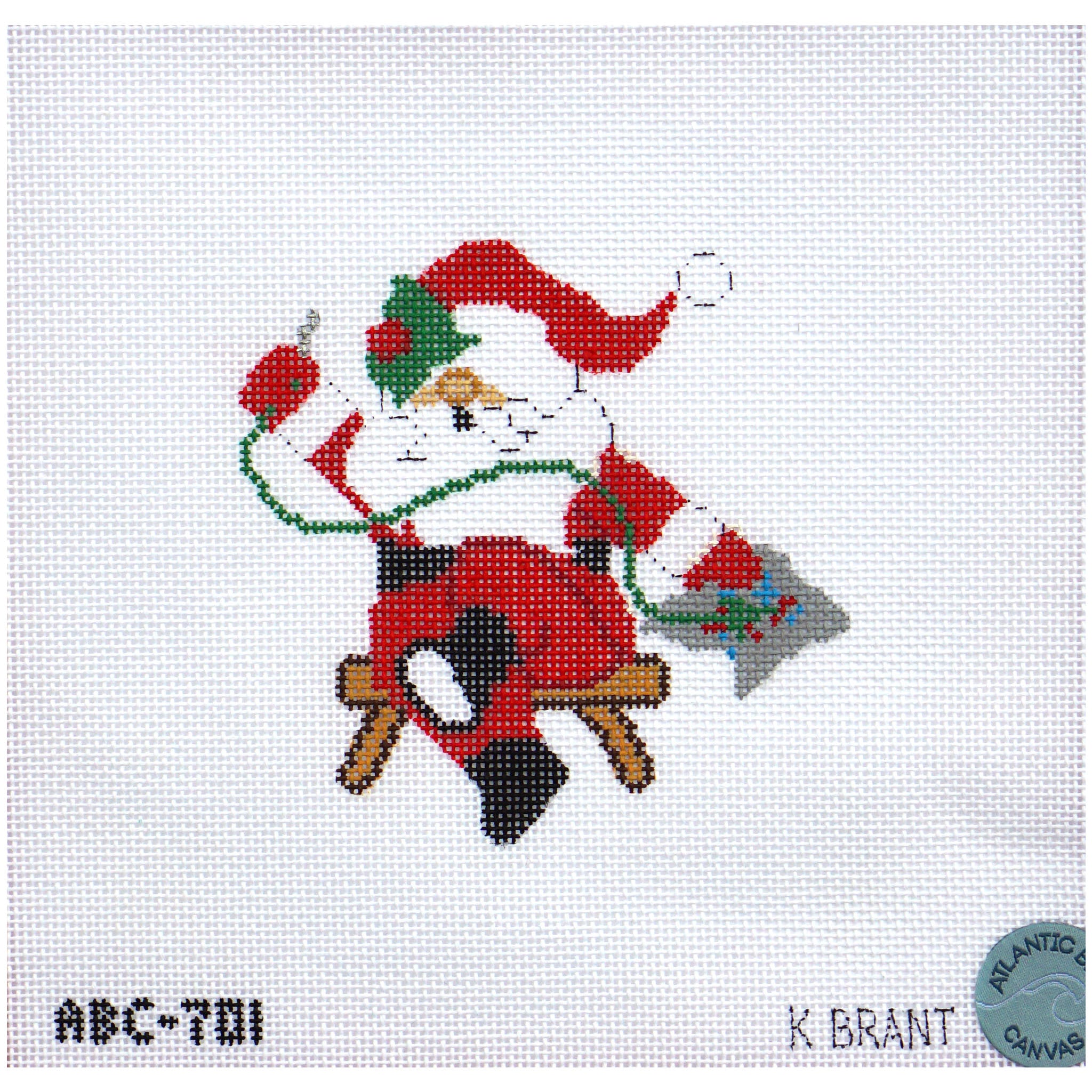 Needlepointing Santa
