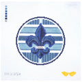 Fleur de lis Round French Blue