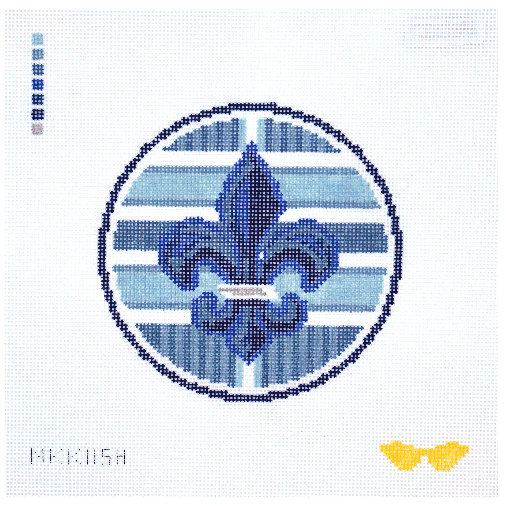 Fleur de lis Round French Blue