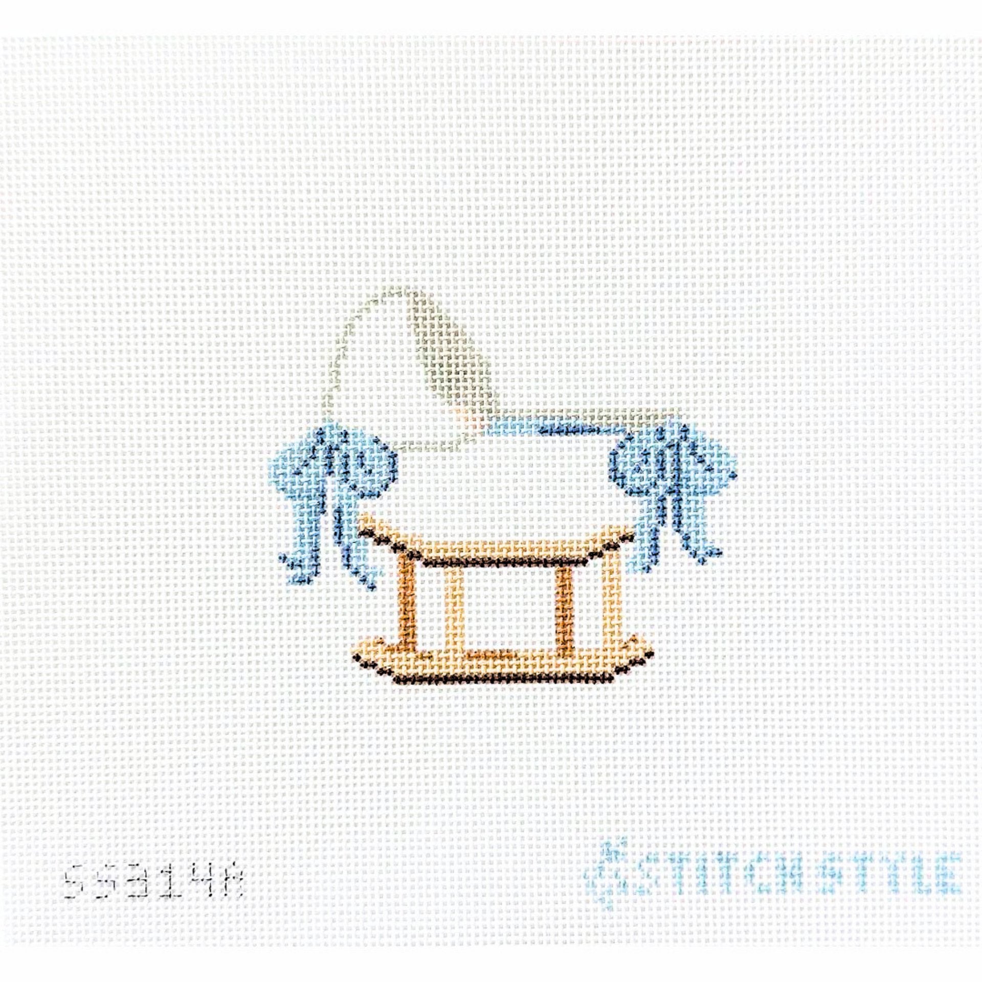 Baby Bassinet with Bows - Blue