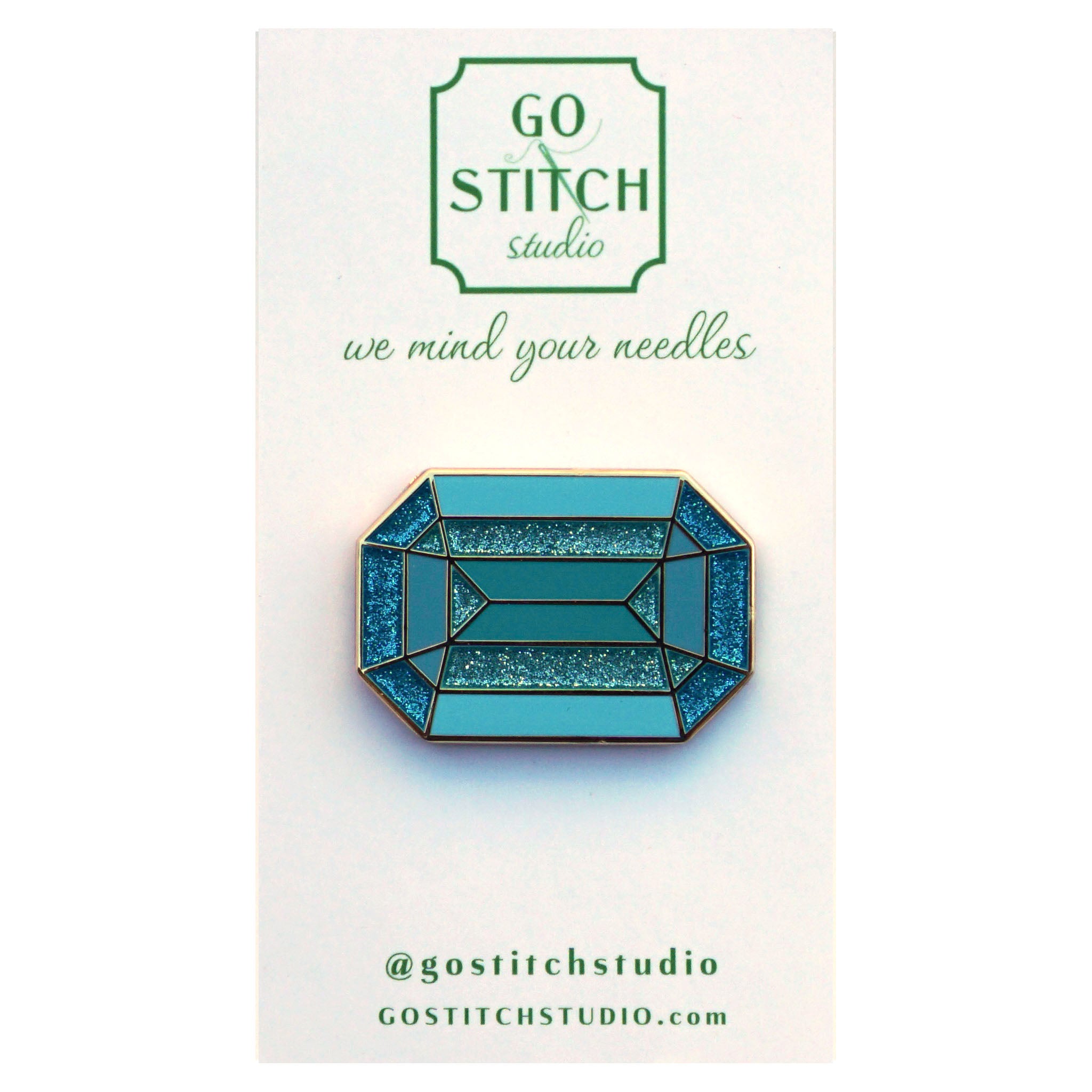 Roosevelt Inspired Aquamarine (Thin Design) Needle Minder