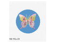 Gold & Green Butterfly on Blue