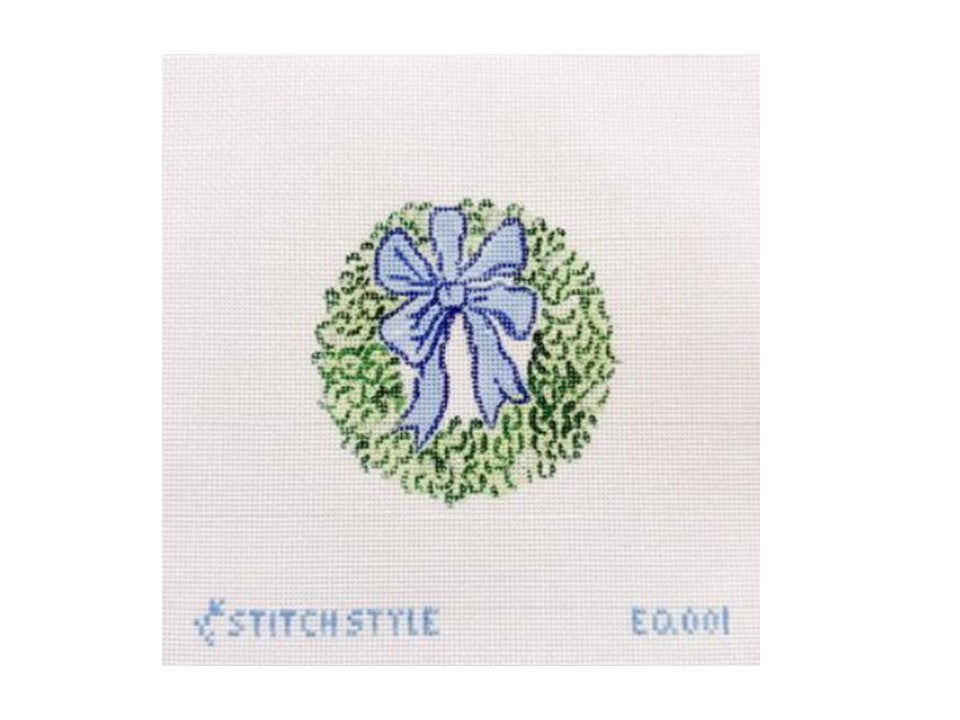 Emily Quigley Wreath with Blue Bow
