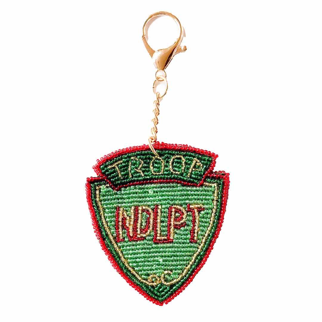 Troop NDLPT Beaded Keychain - Red & Green