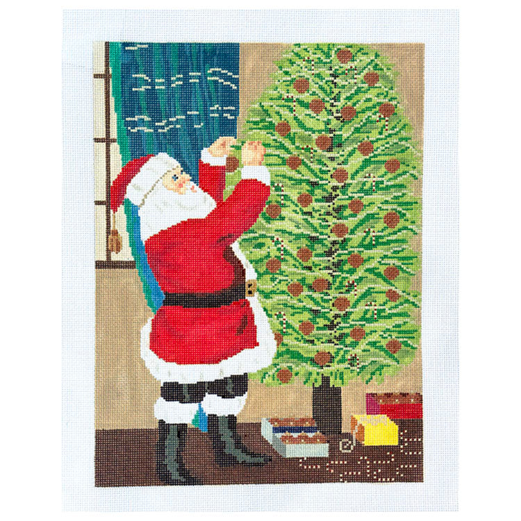 Santa Trimming Tree