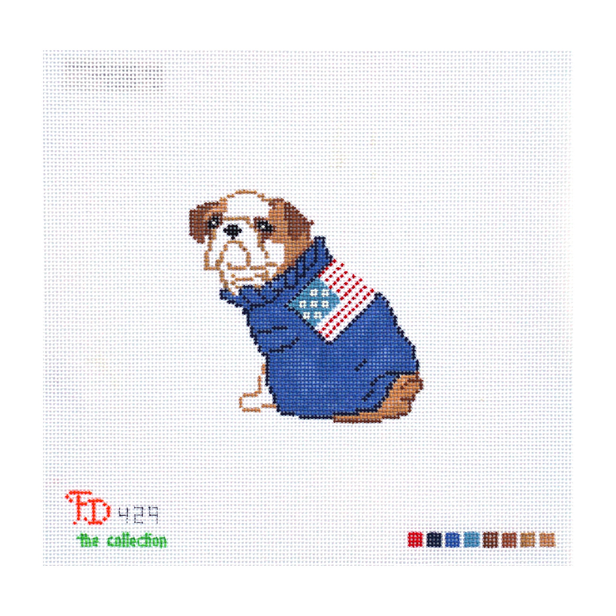 English Bulldog, US Flag