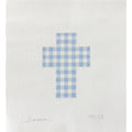 Gingham Cross - Blue