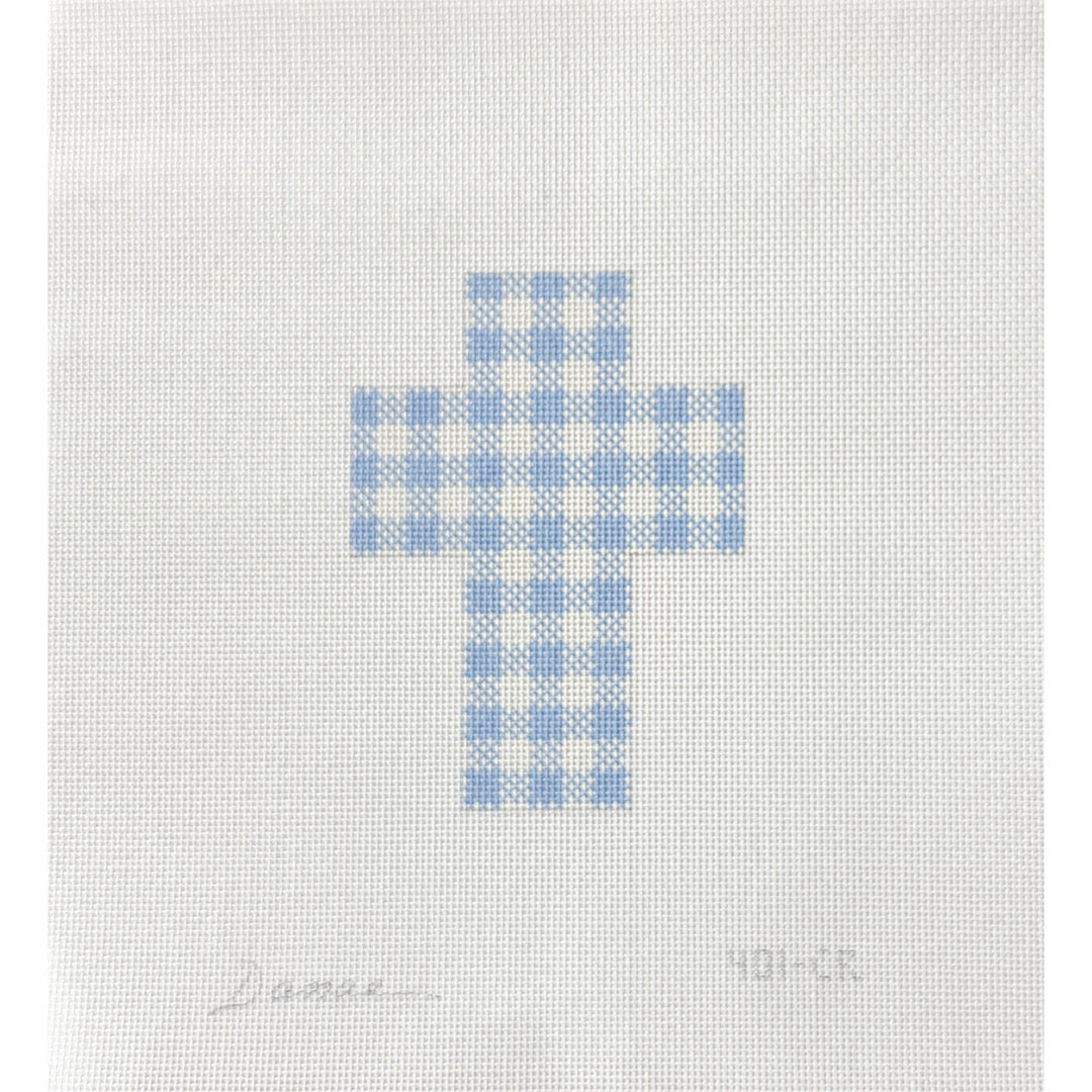 Gingham Cross - Blue