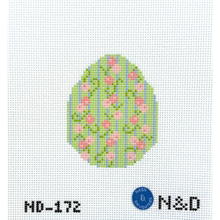 Pink and Green Floral Egg