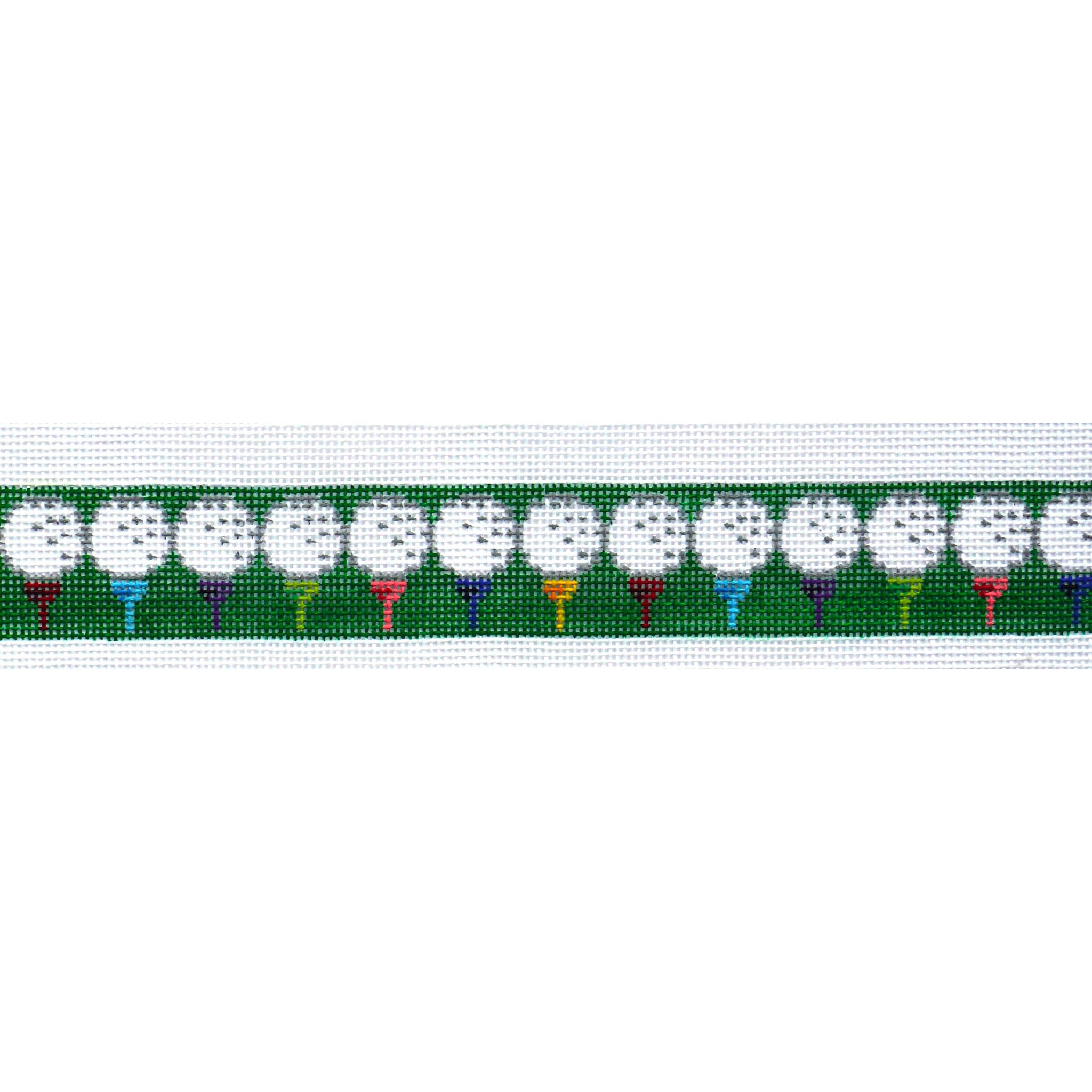Golf Balls on Colorful Tees Belt