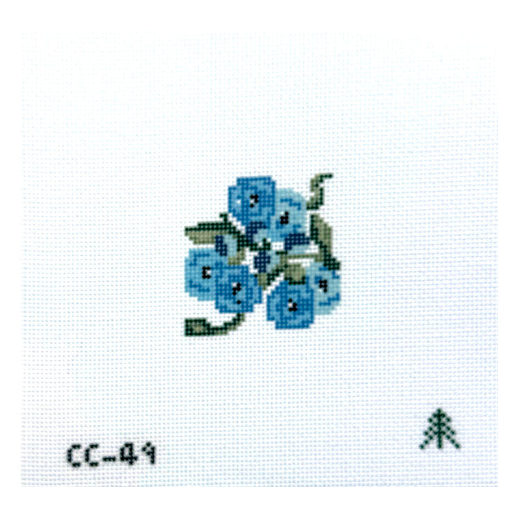 Blue Flowers on white mini