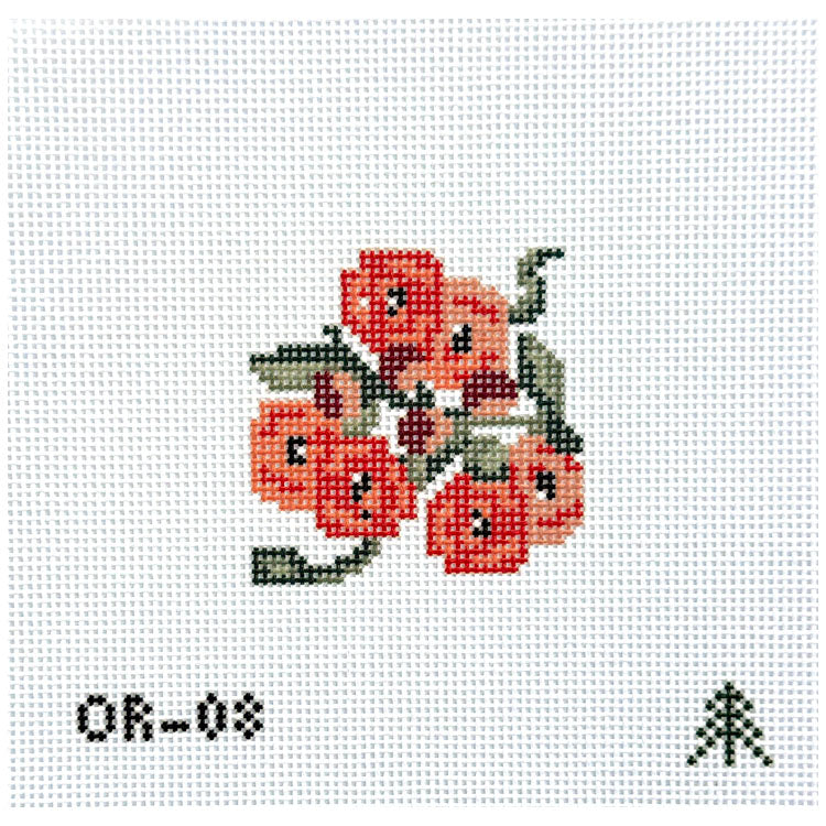 Orange Flowers on White