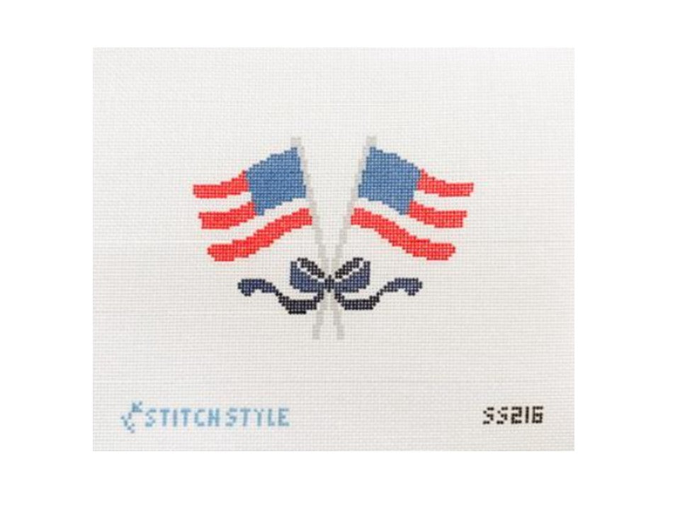 American Flags with Bows with Stitch Guide