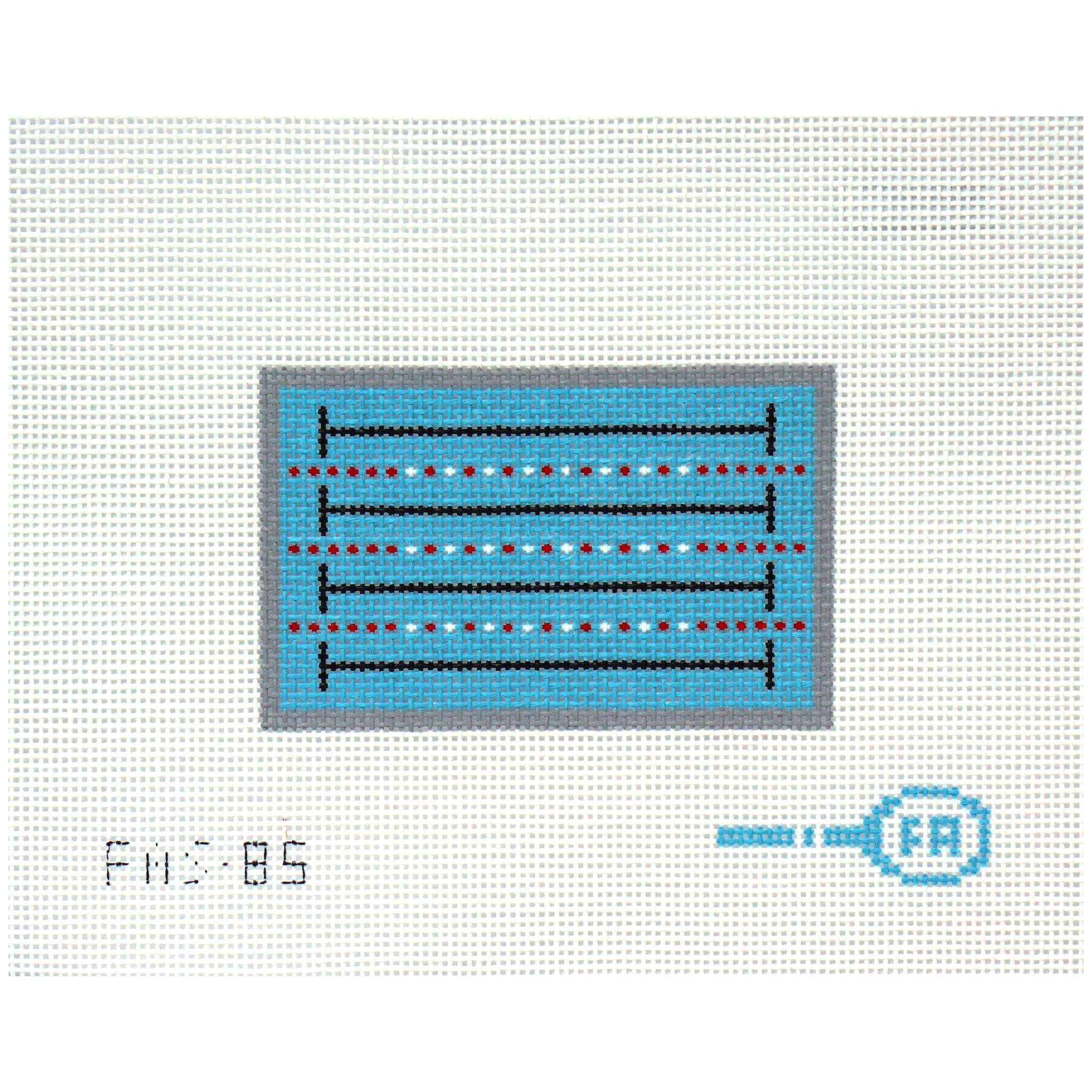 Needlepoint canvas of a swimming pool