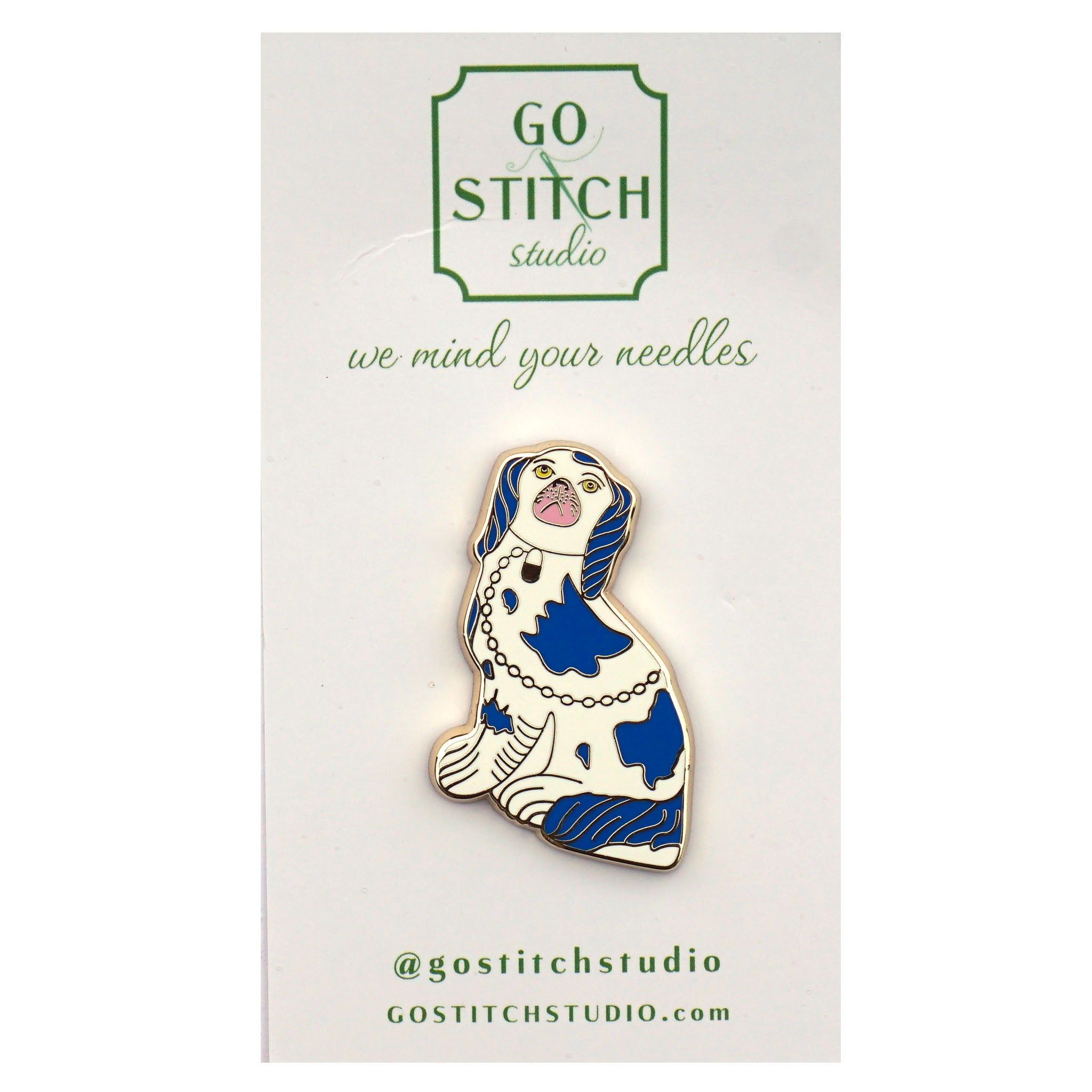 Blue Staffordshire Dog Needle Minder
