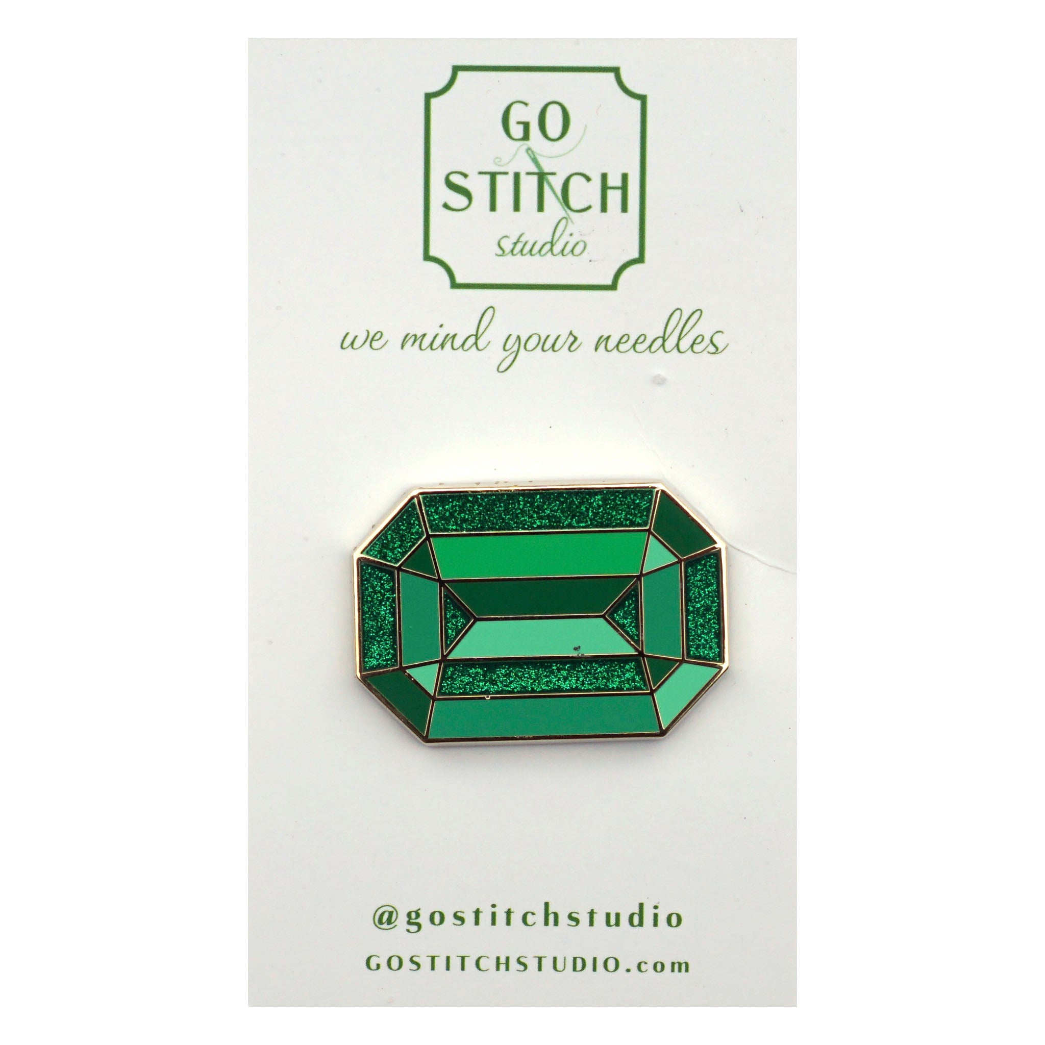 "The Dresden" Green Diamond Needle Minder