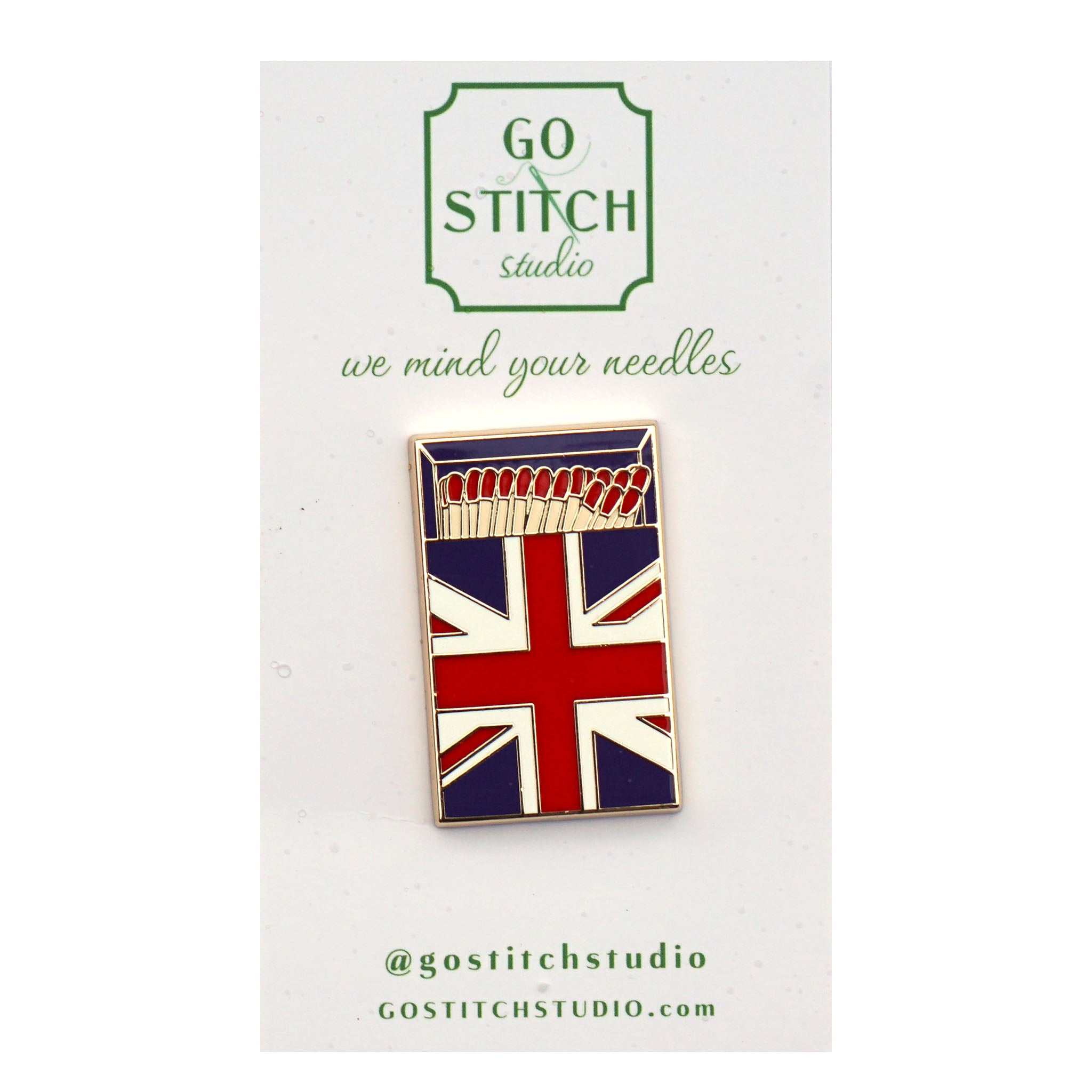 British Flag Red & Blue Matchbox Needle Minder
