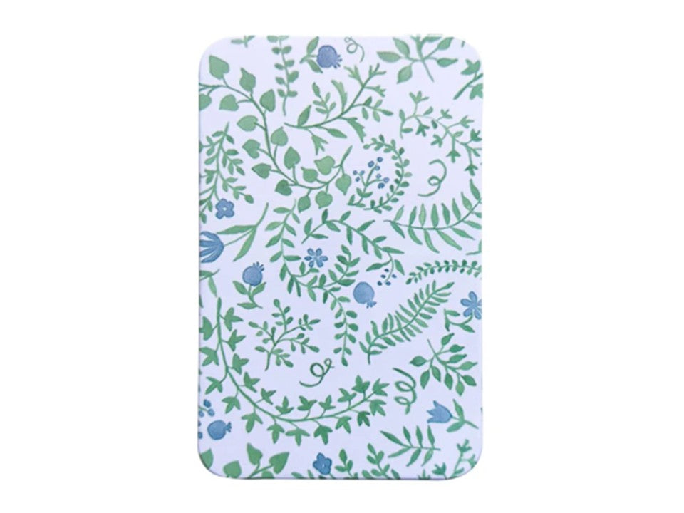 Needlepoint Tin Box with Magnet - Green Paisley