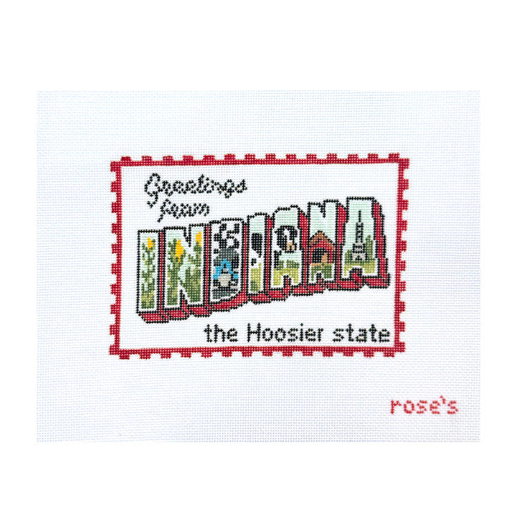 Greetings From Indiana Postcard White