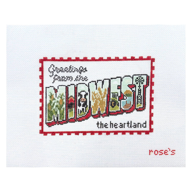 Greetings from the Midwest Postcard - White