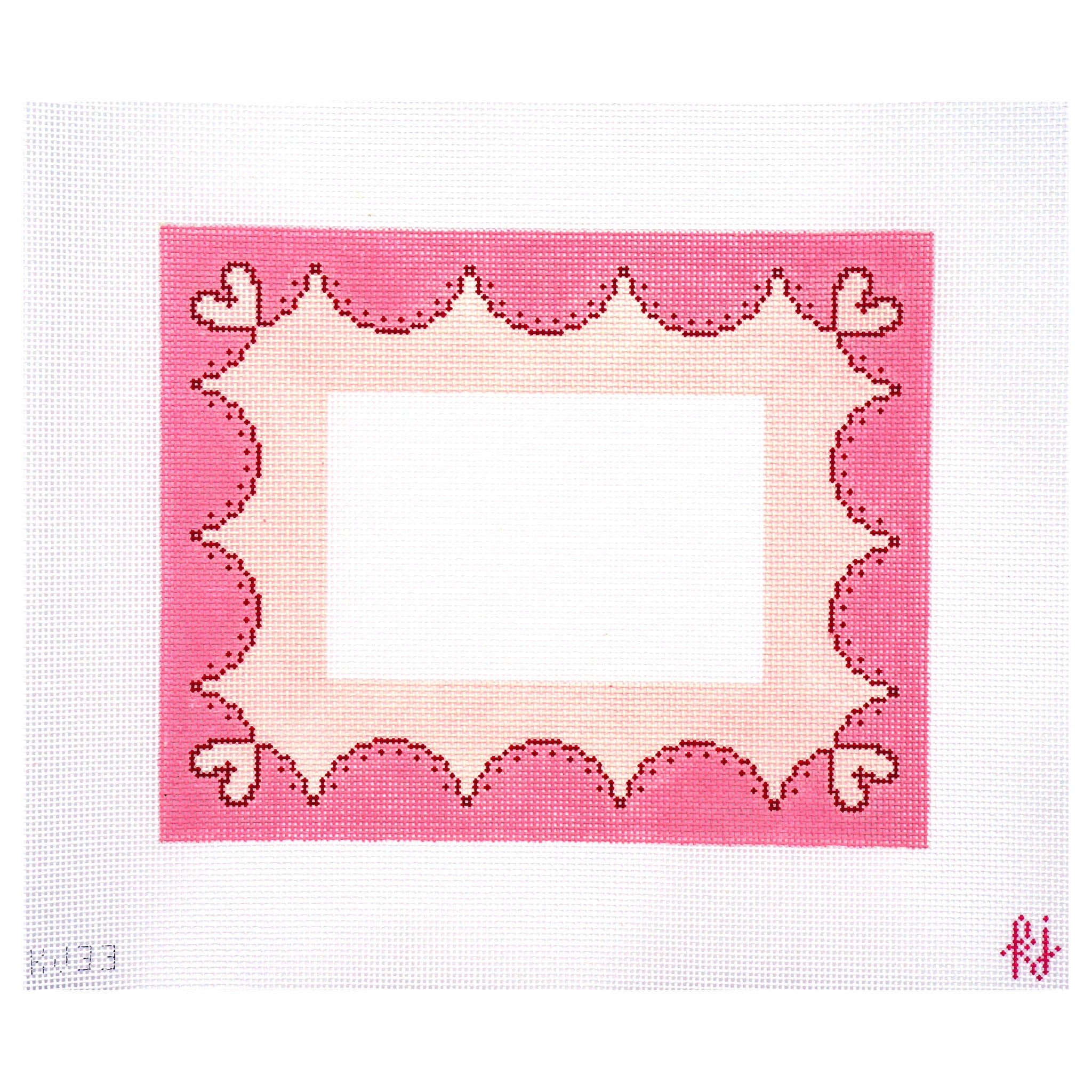 Pink Scallop Heart Frame