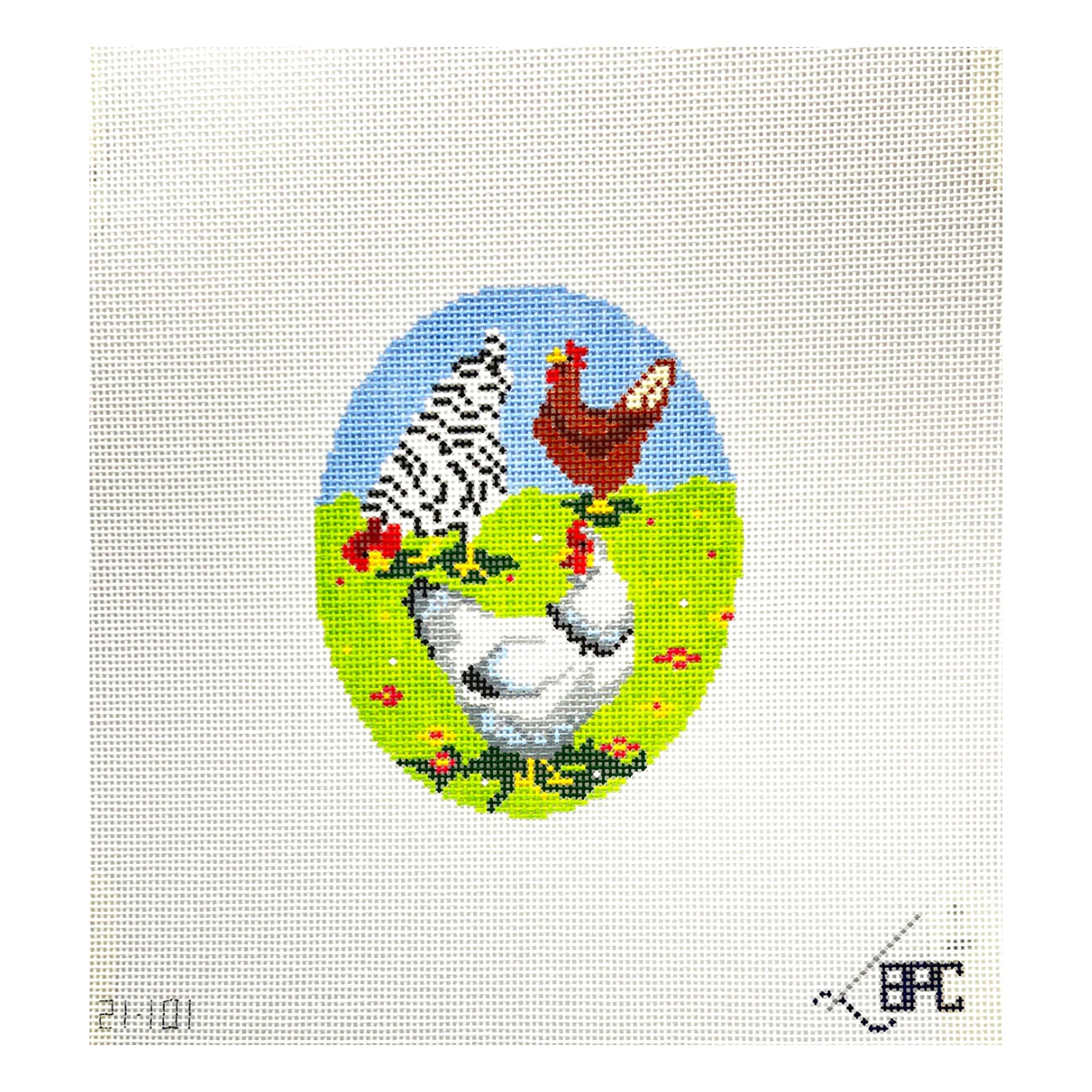 Three Hens Oval