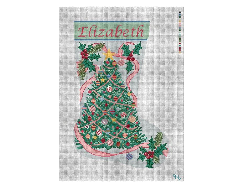 Holiday Ribbon Stocking - Customizable