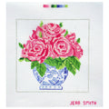 Small Blue Vase of Roses