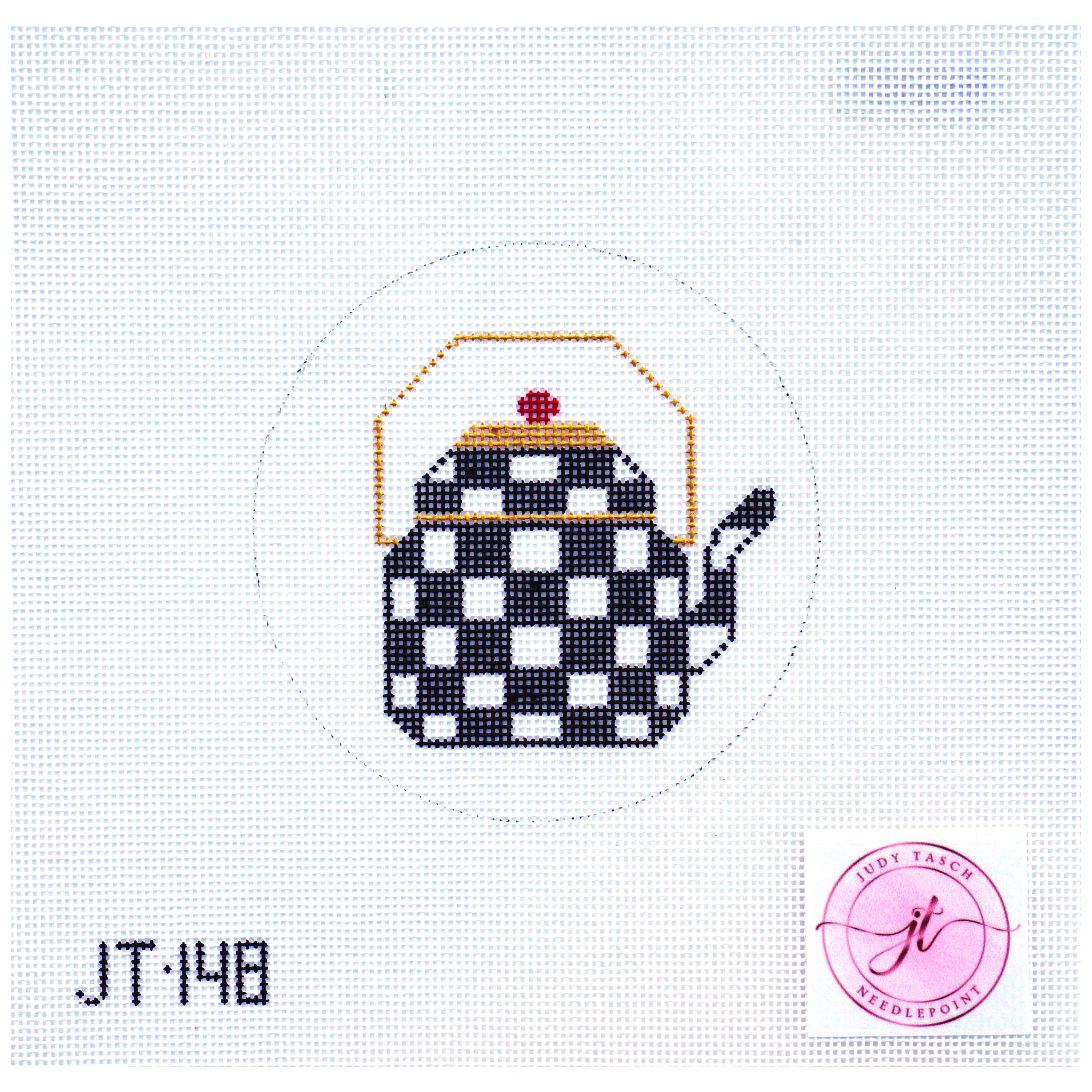 Teapot Round - black & white