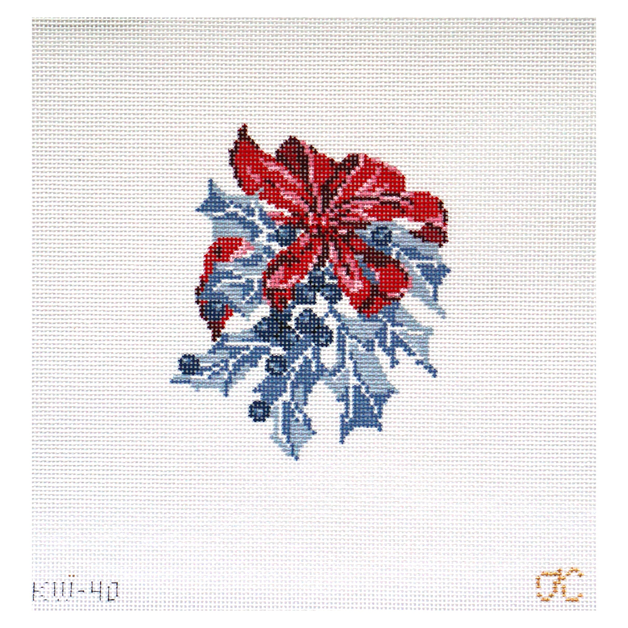 Blue Holly with Red Bow
