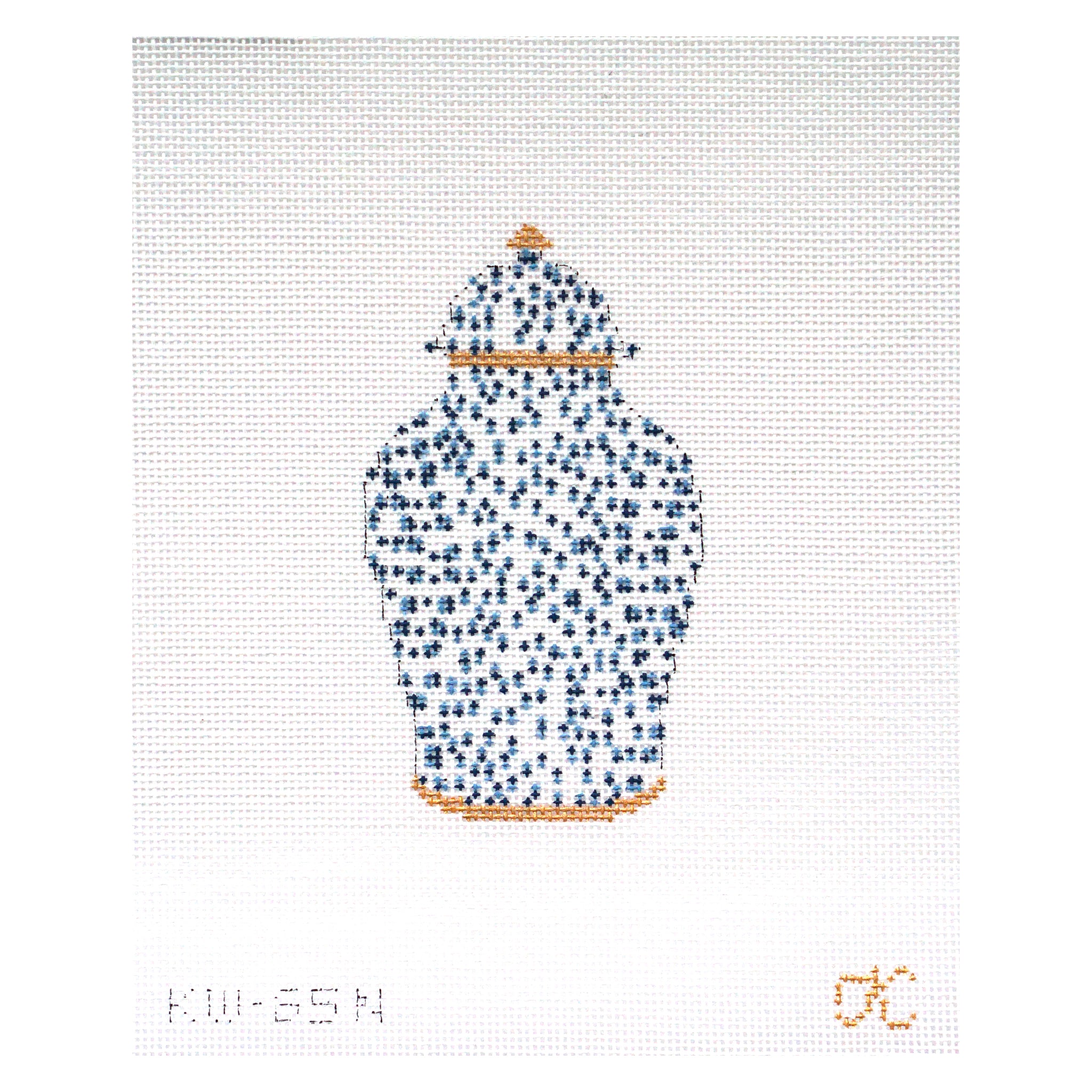 French Dots Ginger Jar Navy