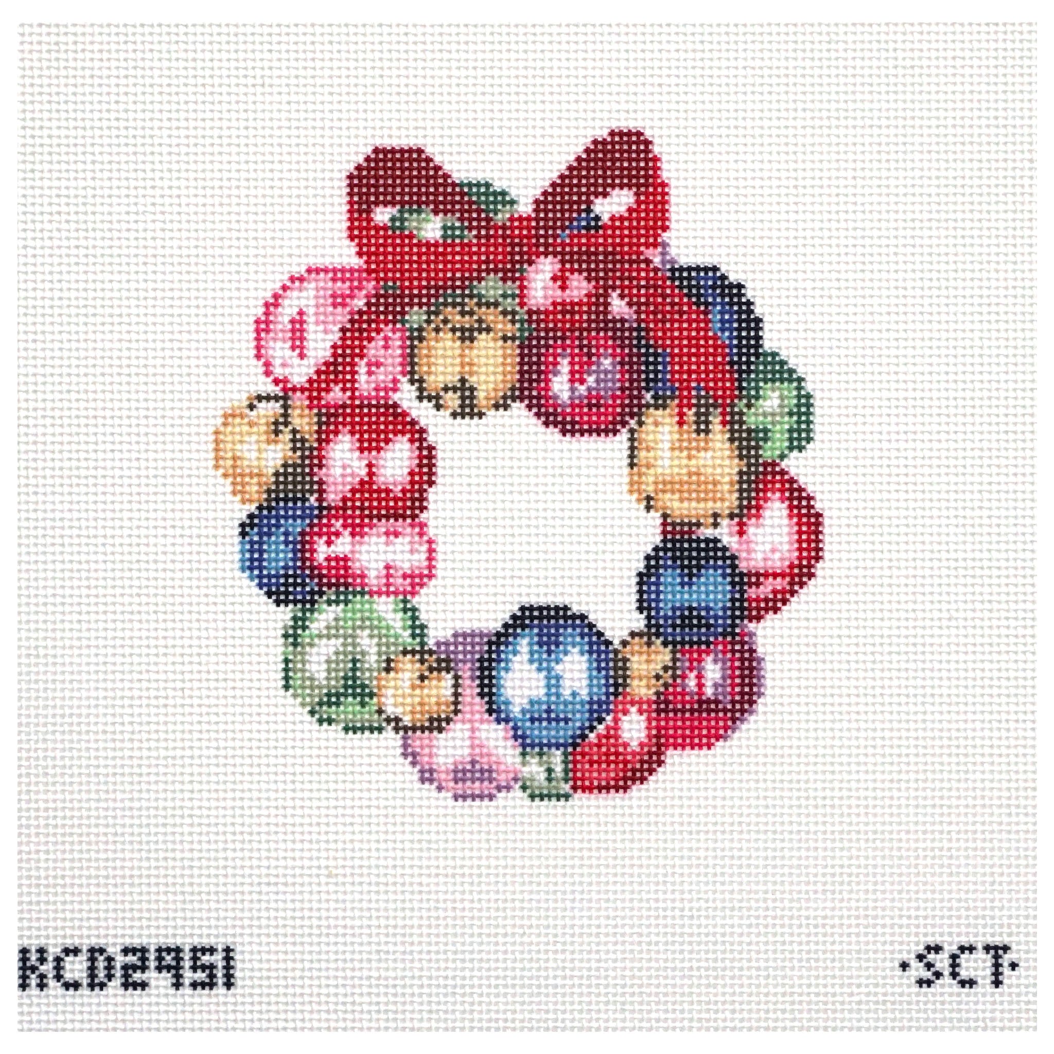 Mini glass ornament wreath