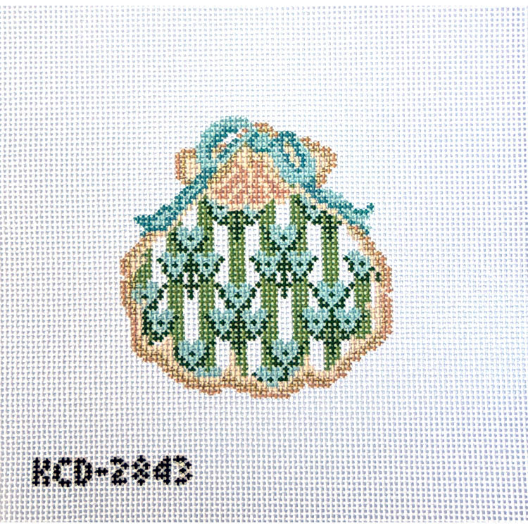 Block Print Gilded Scallop