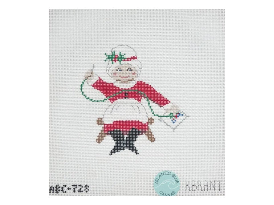 Mrs. Clause Needlepointing