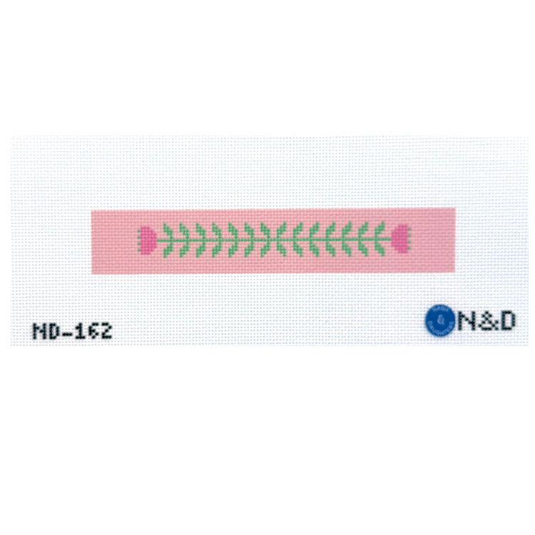 Pink and Green Block Print Flower Key Fob